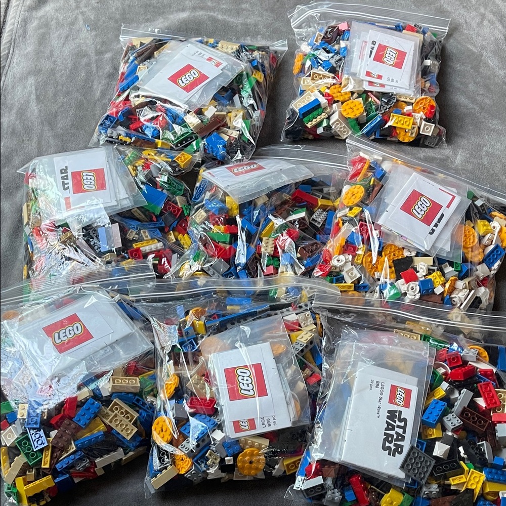 Lego Assorted Brick Grab Bags with Red Blue Yellow Green Pieces
